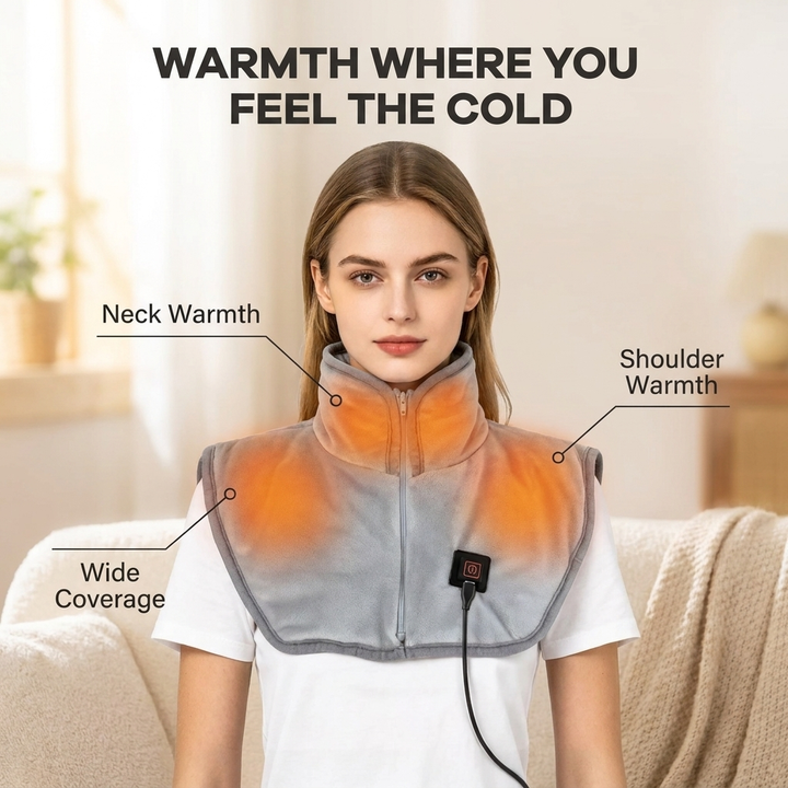 Verwarmd nekkussen – USB, drie warmtestanden en zachte hoes VestraGear
