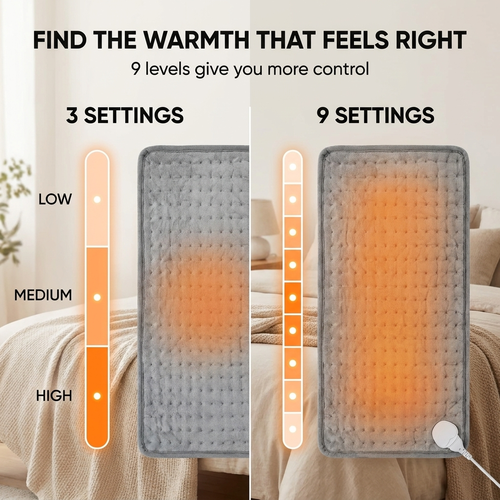 Verwarmingskussen 30x60 cm – negen temperatuurstanden en timer VestraGear