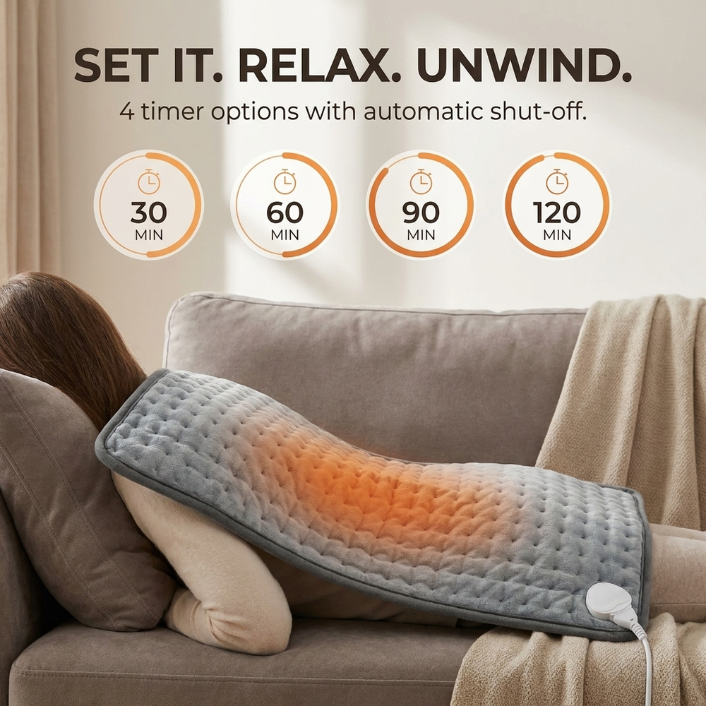 Verwarmingskussen 30x60 cm – negen temperatuurstanden en timer VestraGear