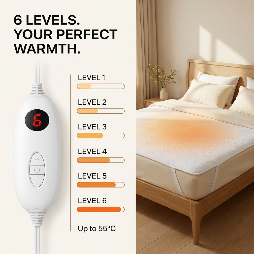 Elektrische deken 187x140 cm – zes warmtestanden en tijdklok VestraGear