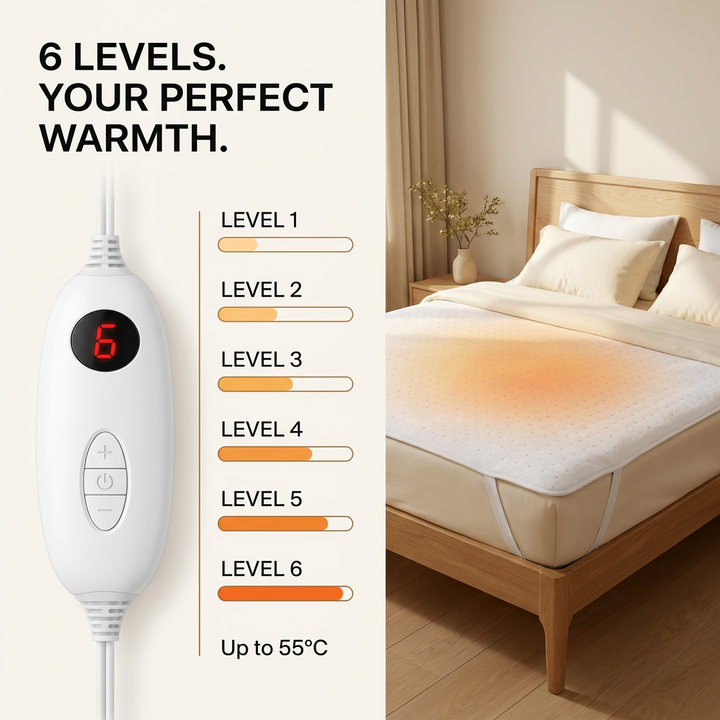 Elektrische deken 187x140 cm – zes warmtestanden en tijdklok VestraGear