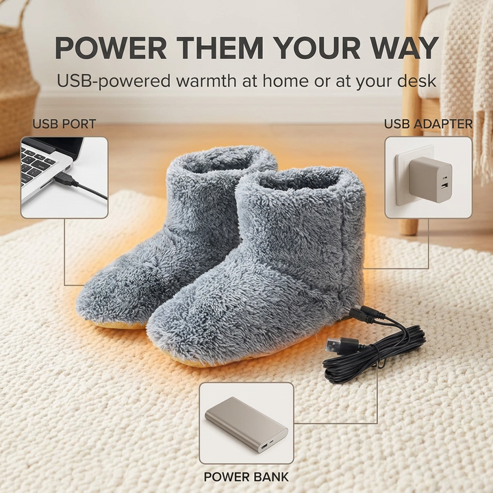 Verwarmde snowboots – USB-oplaadbaar met pluche voering VestraGear