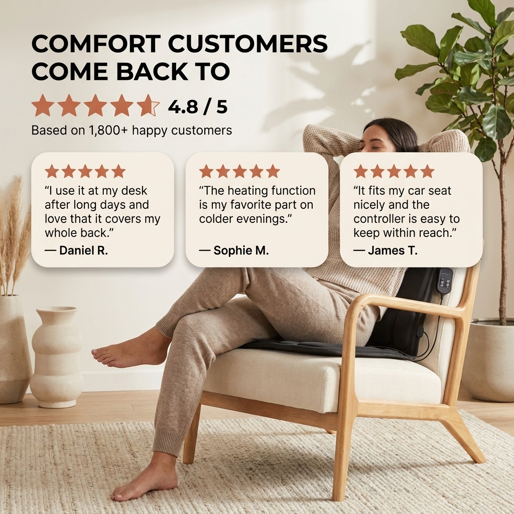 Massagekussen nek en rug – warmtefunctie en infraroodwarmte VestraGear