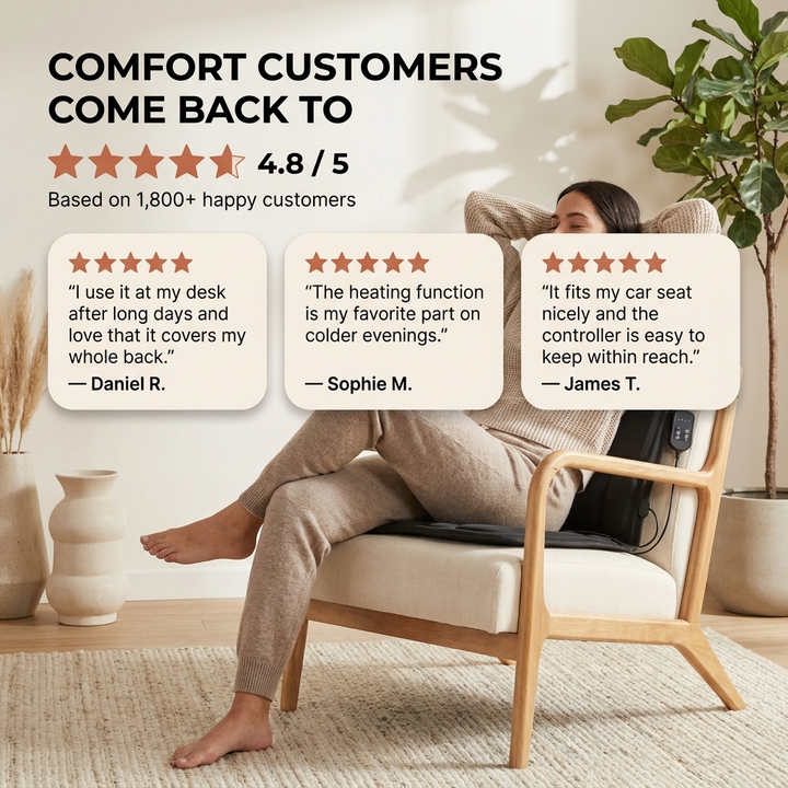 Massagekussen nek en rug – warmtefunctie en infraroodwarmte VestraGear