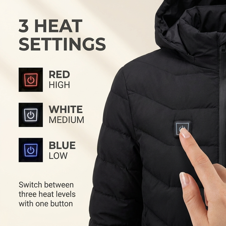 Slimme verwarmingsjas heren – USB-thermostaat en warmtezones VestraGear