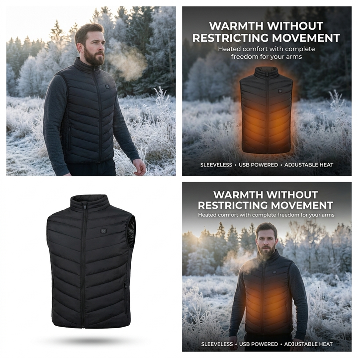 Verwarmd bodywarmer vest – instelbare zones en vrije armen VestraGear