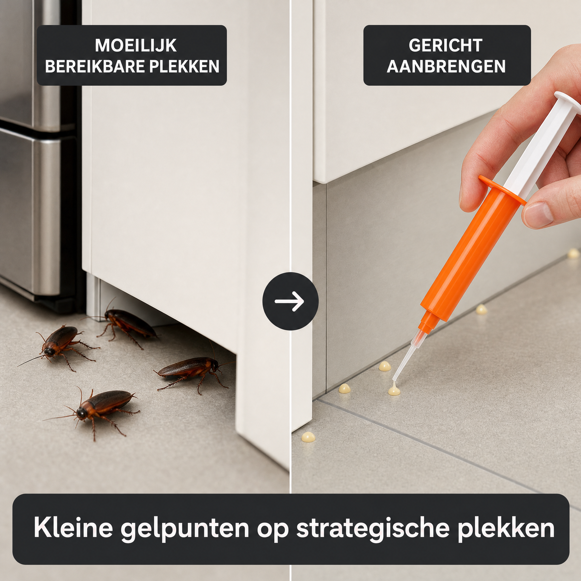 Kakkerlakken Gel 3 Stuks – Lokmiddel met Precisieapplicator voor Gerichte Bestrijding Vestragear