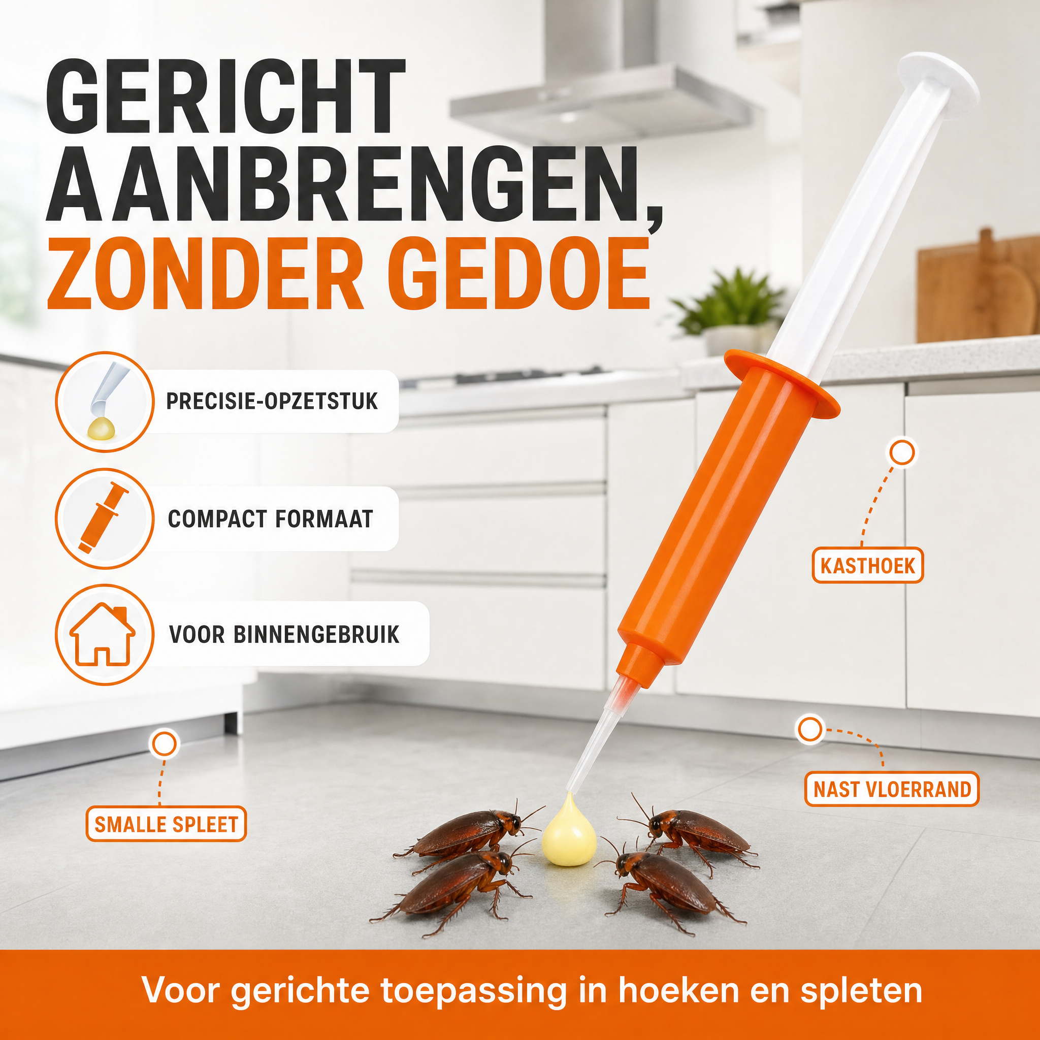 Kakkerlakken Gel 3 Stuks – Lokmiddel met Precisieapplicator voor Gerichte Bestrijding Vestragear