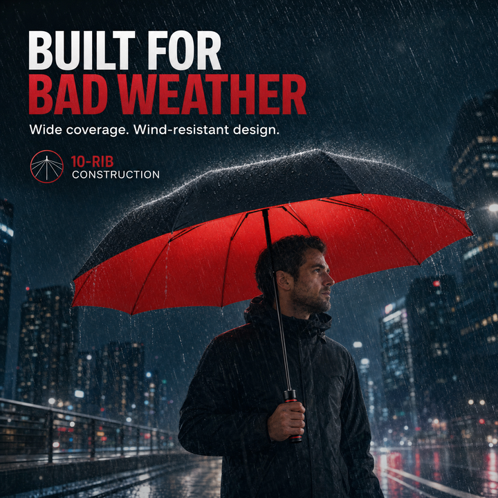 Opvouwbare Stormparaplu – Automatische Paraplu met 10 Ribben en Windbestendig Ontwerp Vestragear