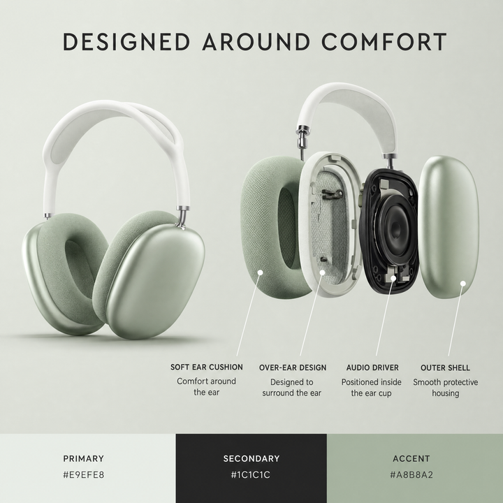 Draadloze Koptelefoon – Over-Ear met Noise Cancelling, Bluetooth en Microfoon VestraGear