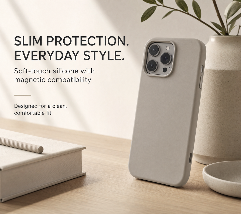 iPhone Hoesje met MagSafe – Siliconen Backcover met Zachte Grip en Magnetische Ring Vestragear