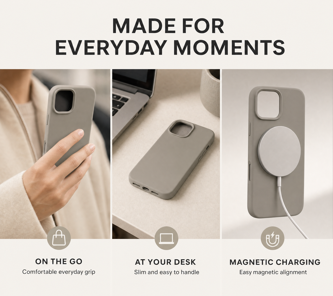 iPhone Hoesje met MagSafe – Siliconen Backcover met Zachte Grip en Magnetische Ring Vestragear