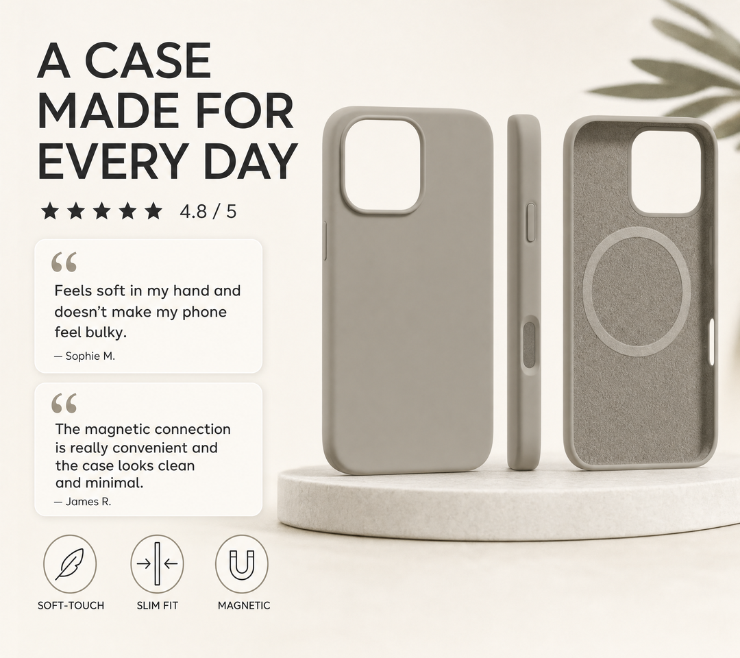 iPhone Hoesje met MagSafe – Siliconen Backcover met Zachte Grip en Magnetische Ring Vestragear