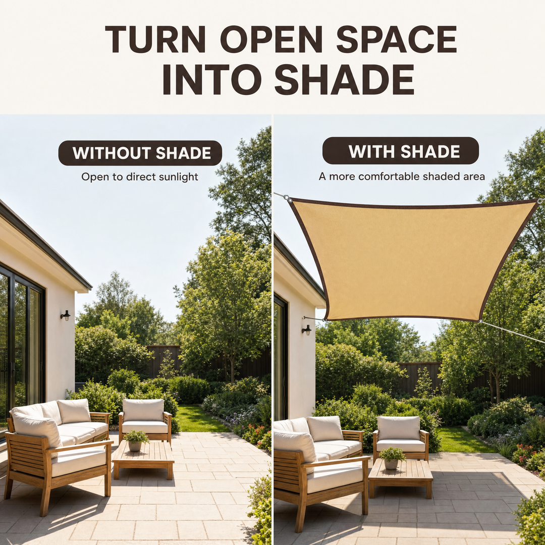 Schaduwdoek Rechthoekig – HDPE zonnedoek met UV-bescherming voor tuin en terras Vestragear