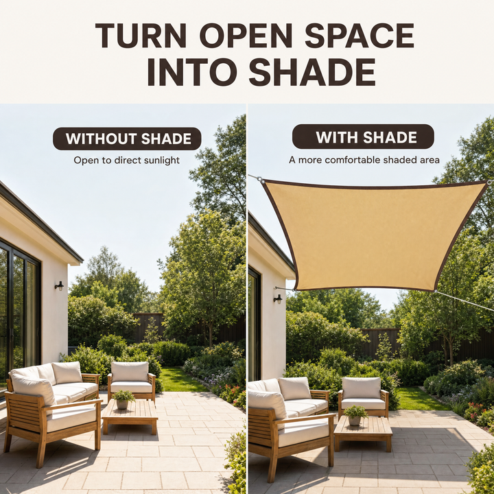 Schaduwdoek Rechthoekig – HDPE zonnedoek met UV-bescherming voor tuin en terras Vestragear