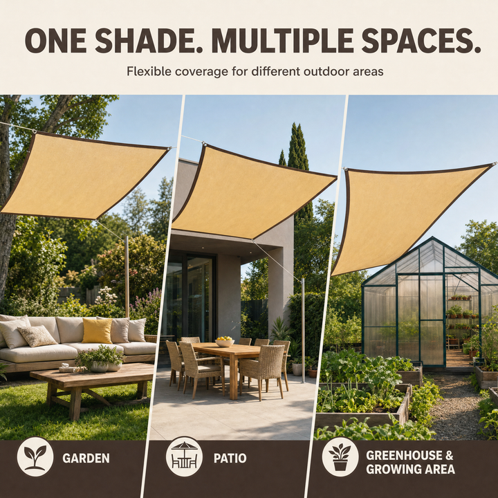 Schaduwdoek Rechthoekig – HDPE zonnedoek met UV-bescherming voor tuin en terras Vestragear