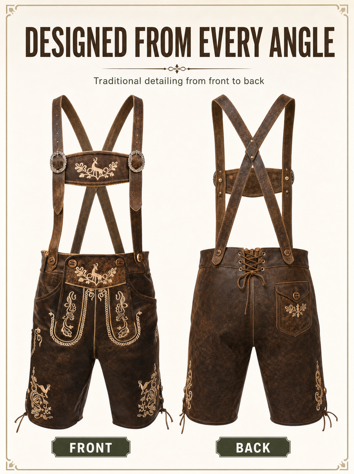 AlpenViktor – Heren Lederhosen Oktoberfest Set – Authentiek &amp; Feestelijk VestraGear