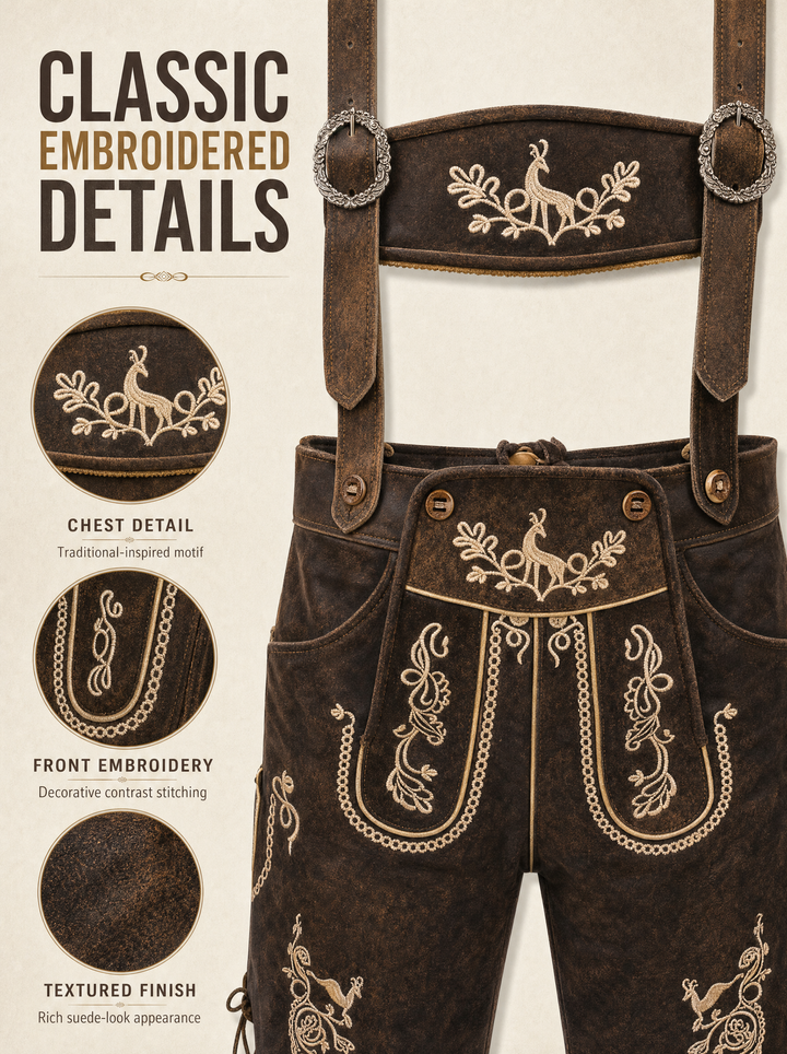 AlpenViktor – Heren Lederhosen Oktoberfest Set – Authentiek &amp; Feestelijk VestraGear