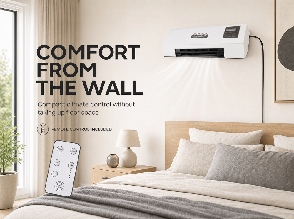 Airco Wandmontage – 4-in-1 Klimaatunit met 1800W, LCD & Afstandsbediening Vestragear