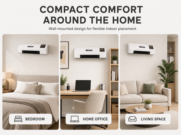 Airco Wandmontage – 4-in-1 Klimaatunit met 1800W, LCD &amp; Afstandsbediening Vestragear