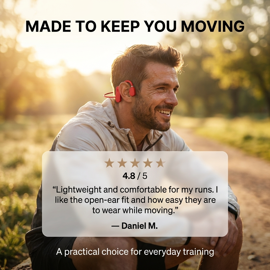 Bone Conduction Sportkoptelefoon – Draadloos, Lichtgewicht &amp; IP67 Waterbestendig Vestragear