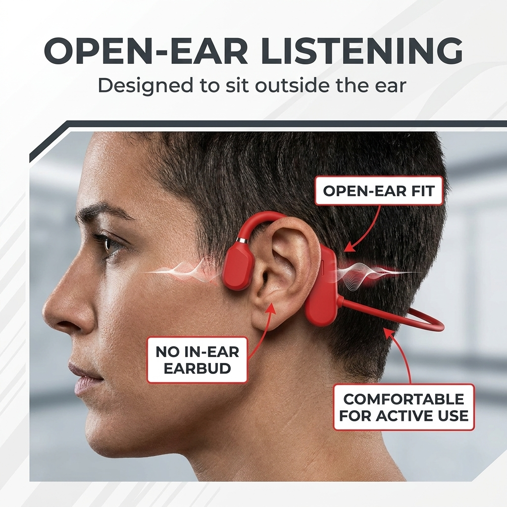Bone Conduction Sportkoptelefoon – Draadloos, Lichtgewicht &amp; IP67 Waterbestendig Vestragear