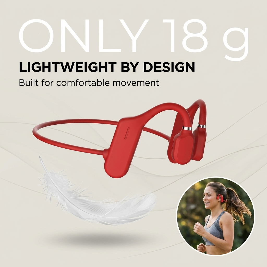 Bone Conduction Sportkoptelefoon – Draadloos, Lichtgewicht &amp; IP67 Waterbestendig Vestragear