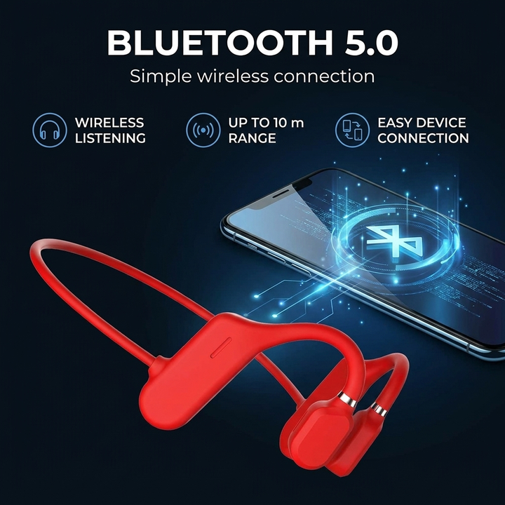 Bone Conduction Sportkoptelefoon – Draadloos, Lichtgewicht &amp; IP67 Waterbestendig Vestragear