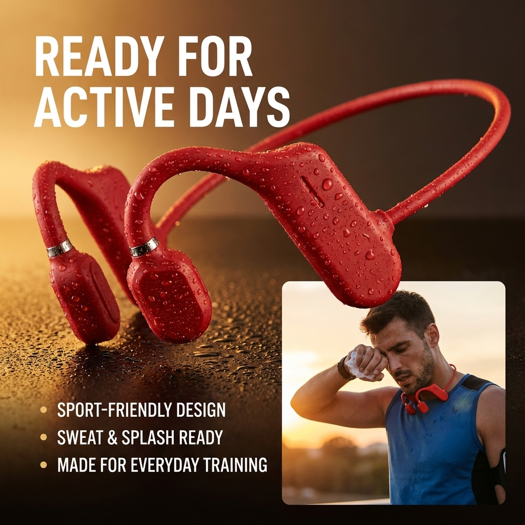 Bone Conduction Sportkoptelefoon – Draadloos, Lichtgewicht &amp; IP67 Waterbestendig Vestragear
