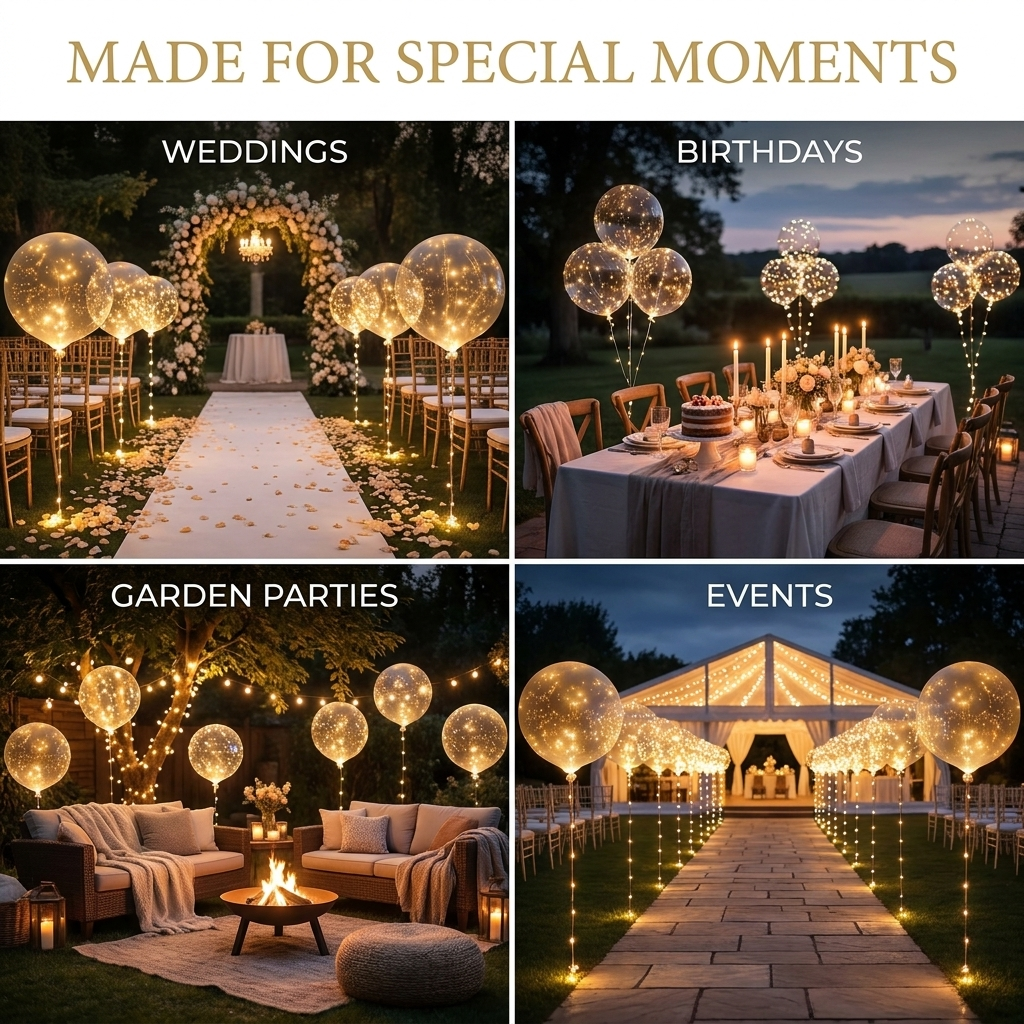 LED Ballonnen – 10 Stuks met Lichtsnoer voor Feesten &amp; Bruiloften Vestragear