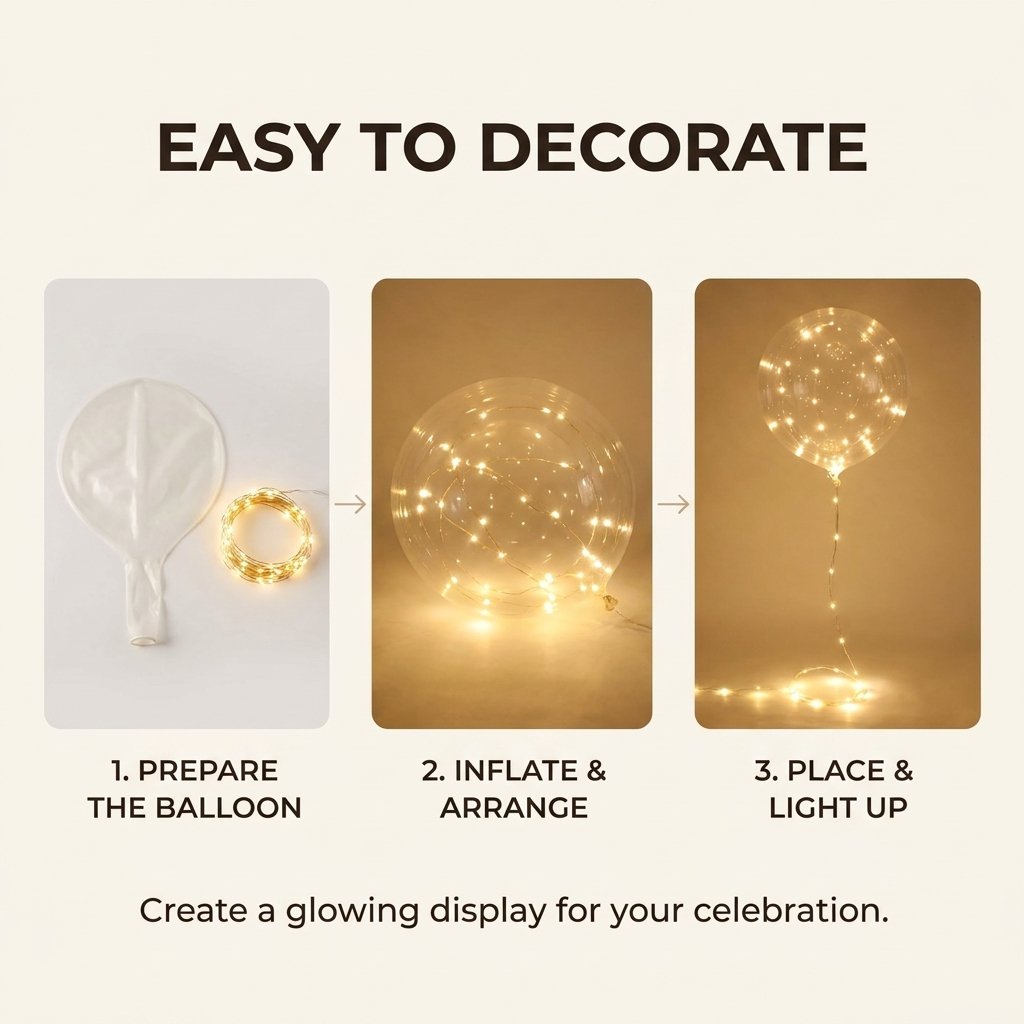 LED Ballonnen – 10 Stuks met Lichtsnoer voor Feesten &amp; Bruiloften Vestragear