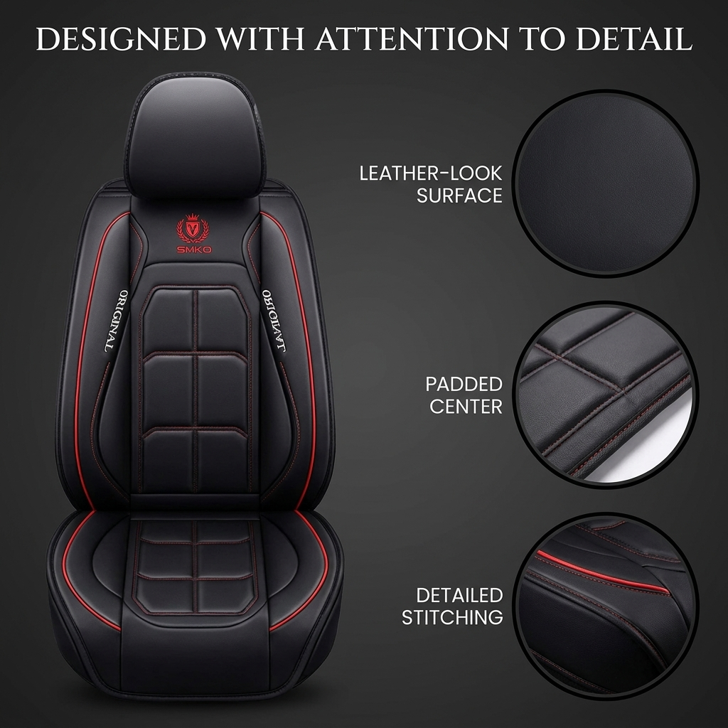 Lederlook Autostoelhoes – Universele Stoelbescherming met Luxe Design Vestragear