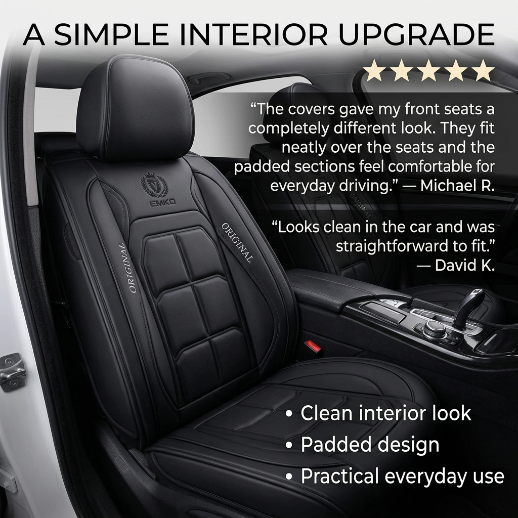 Lederlook Autostoelhoes – Universele Stoelbescherming met Luxe Design Vestragear