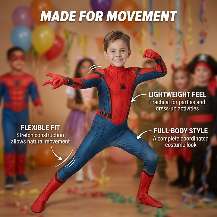 Superhelden Kostuum – Stretchstof, 3D Design &amp; Afneembaar Masker Vestragear
