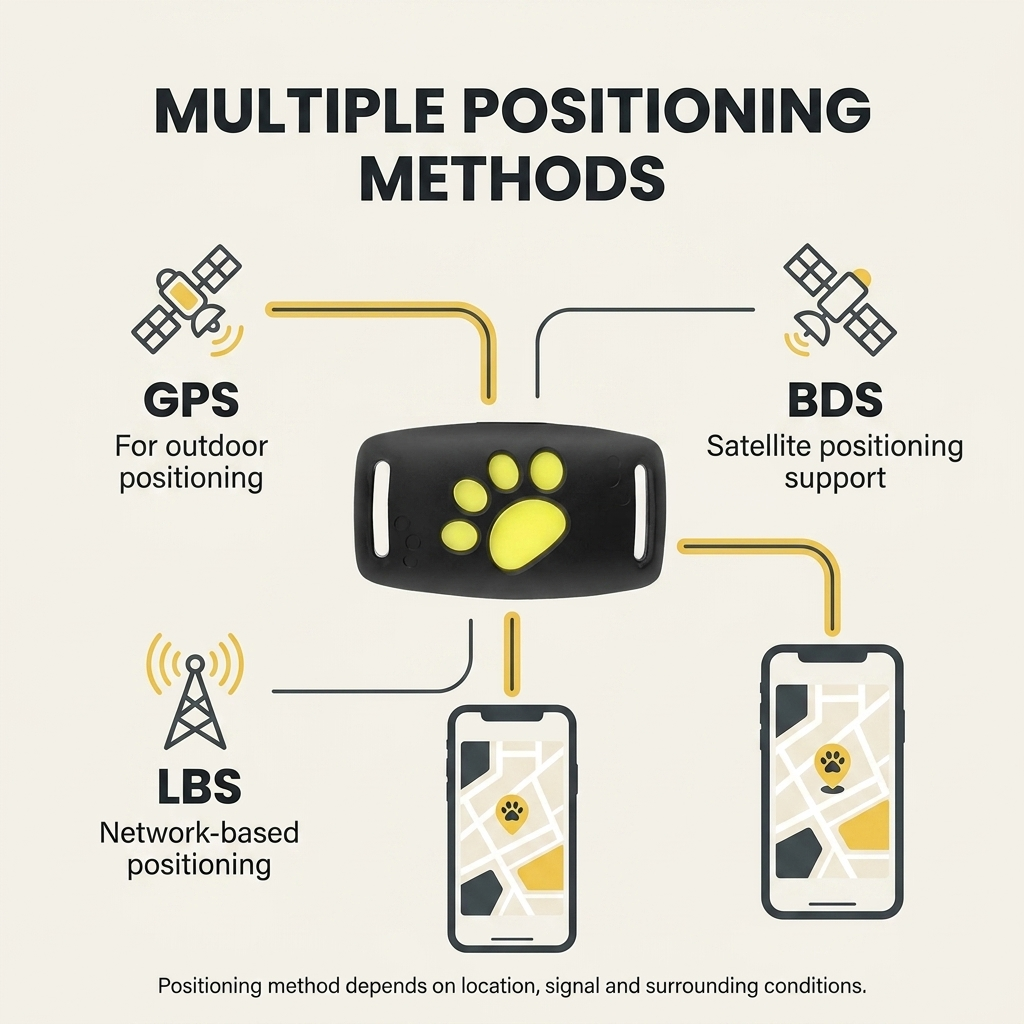 GPS-tracker voor honden en katten – Real-time locatie, lichtgewicht &amp; lange batterijduur Vestragear