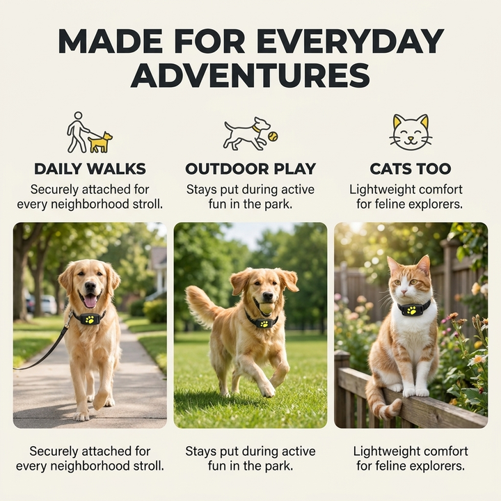 GPS-tracker voor honden en katten – Real-time locatie, lichtgewicht &amp; lange batterijduur Vestragear