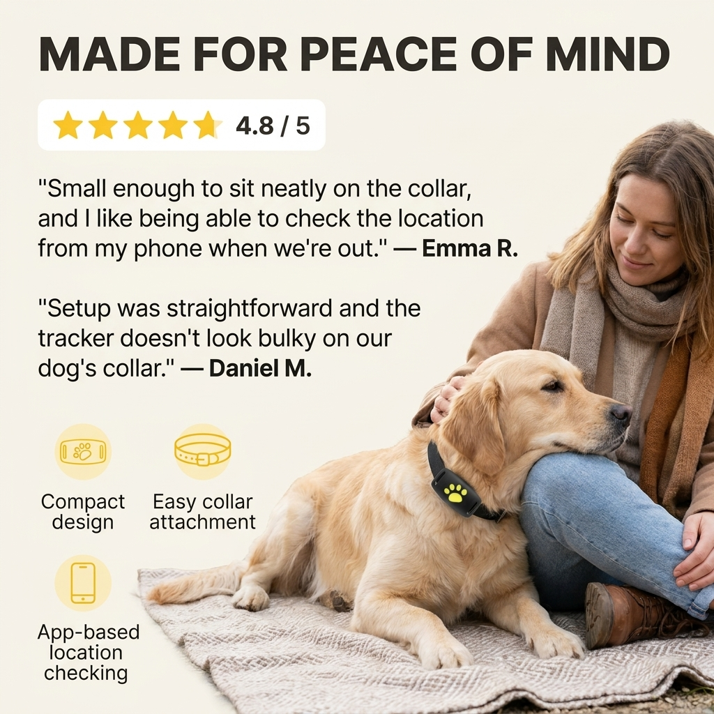 GPS-tracker voor honden en katten – Real-time locatie, lichtgewicht &amp; lange batterijduur Vestragear