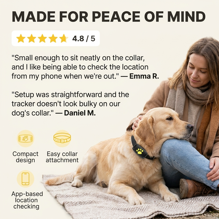 GPS-tracker voor honden en katten – Real-time locatie, lichtgewicht &amp; lange batterijduur Vestragear