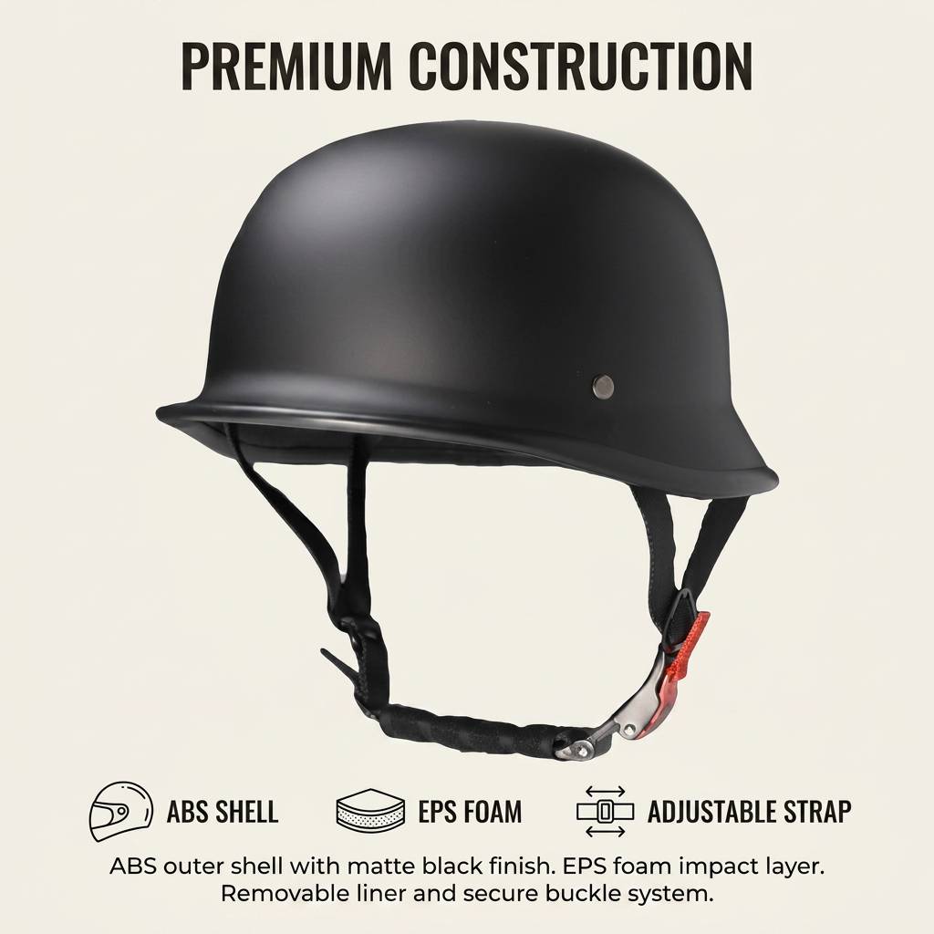 Motorhelm Halve – Vintage Design &amp; Ventilatie met Veiligheidsbril Vestragear