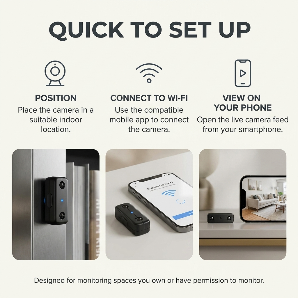 Micro HD camera – Compacte WiFi beveiligingscamera met nachtzicht &amp; audio VestraGear