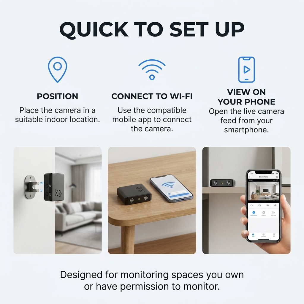 Micro HD camera – Compacte WiFi beveiligingscamera met nachtzicht &amp; audio VestraGear