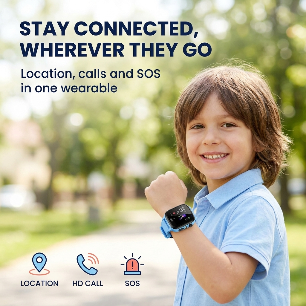 GPS Smartwatch voor Kinderen – Videobellen, SOS &amp; Waterdicht IP67 Vestragear
