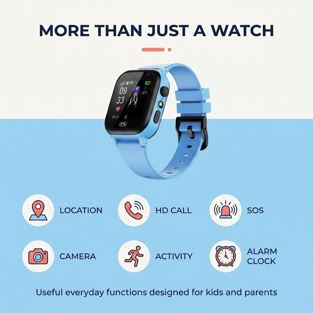 GPS Smartwatch voor Kinderen – Videobellen, SOS &amp; Waterdicht IP67 Vestragear