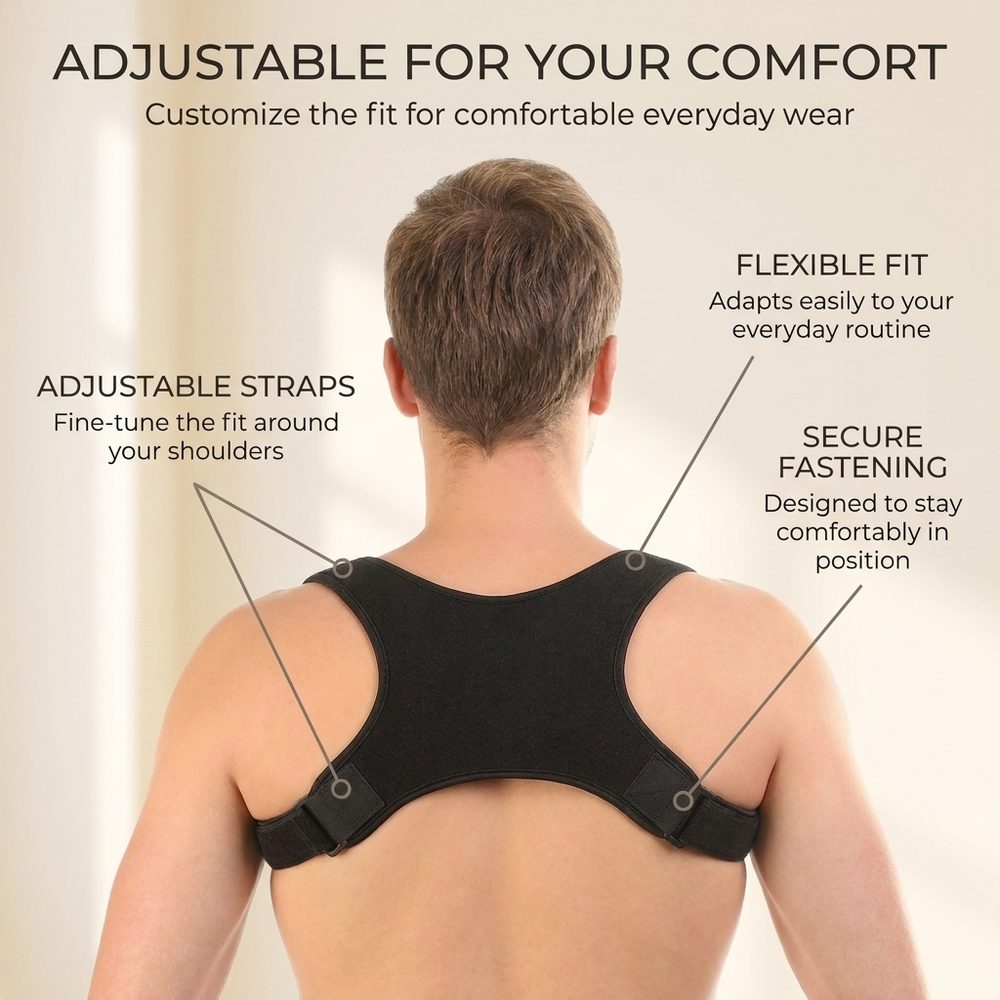 Verstelbare Houdingscorrector – Ergonomische Ondersteuning & Comfortabele Pasvorm Vestragear