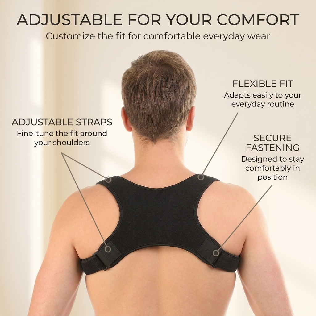 Verstelbare Houdingscorrector – Ergonomische Ondersteuning &amp; Comfortabele Pasvorm Vestragear