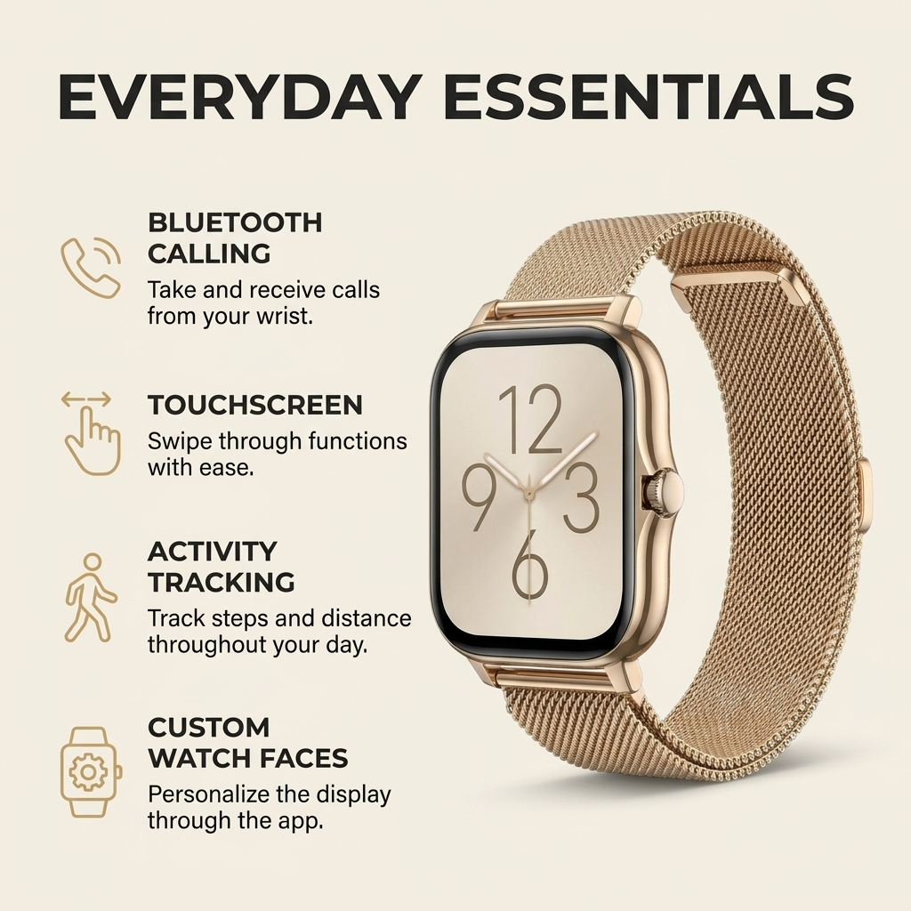 PulseTech Smartwatch 2.0 – Gezondheid, Sport &amp; Meldingen in Stijl VestraGear