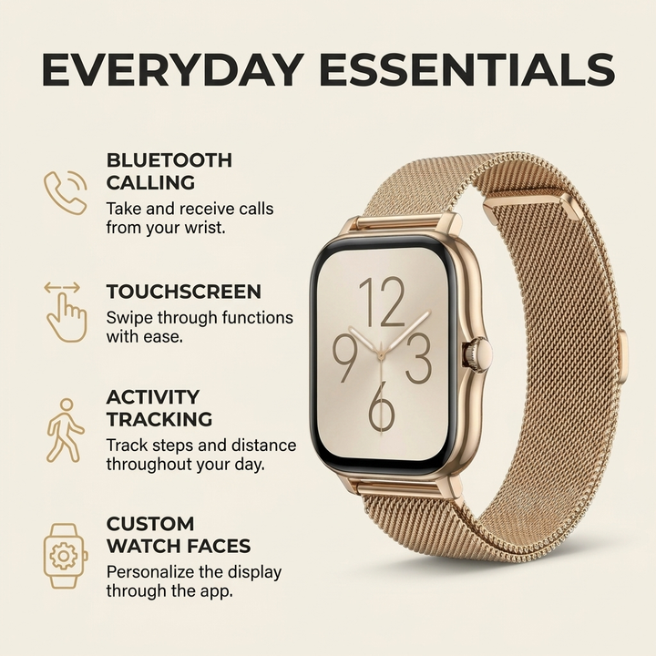 Smartwatch met bluetooth-bellen – touchscreen en activiteitsmeting VestraGear