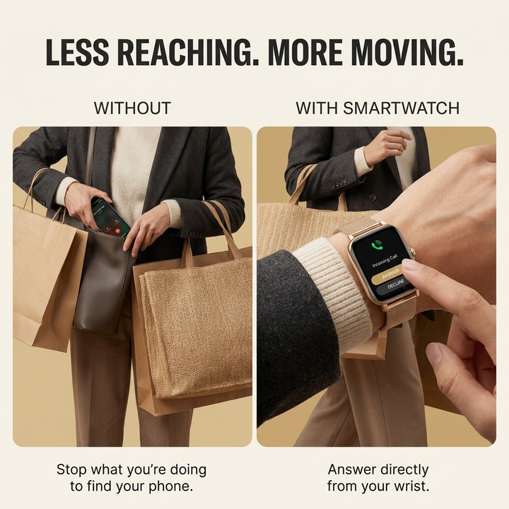 Smartwatch met bluetooth-bellen – touchscreen en activiteitsmeting VestraGear