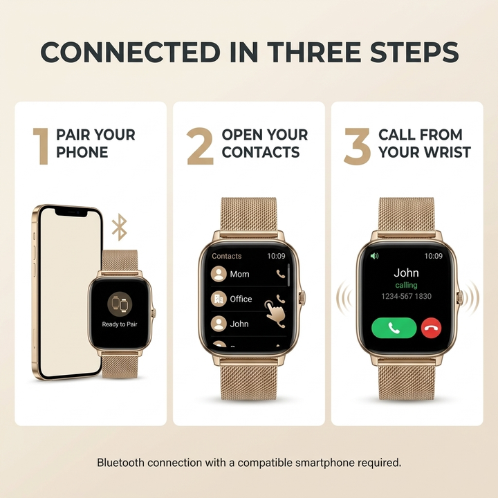 Smartwatch met bluetooth-bellen – touchscreen en activiteitsmeting VestraGear