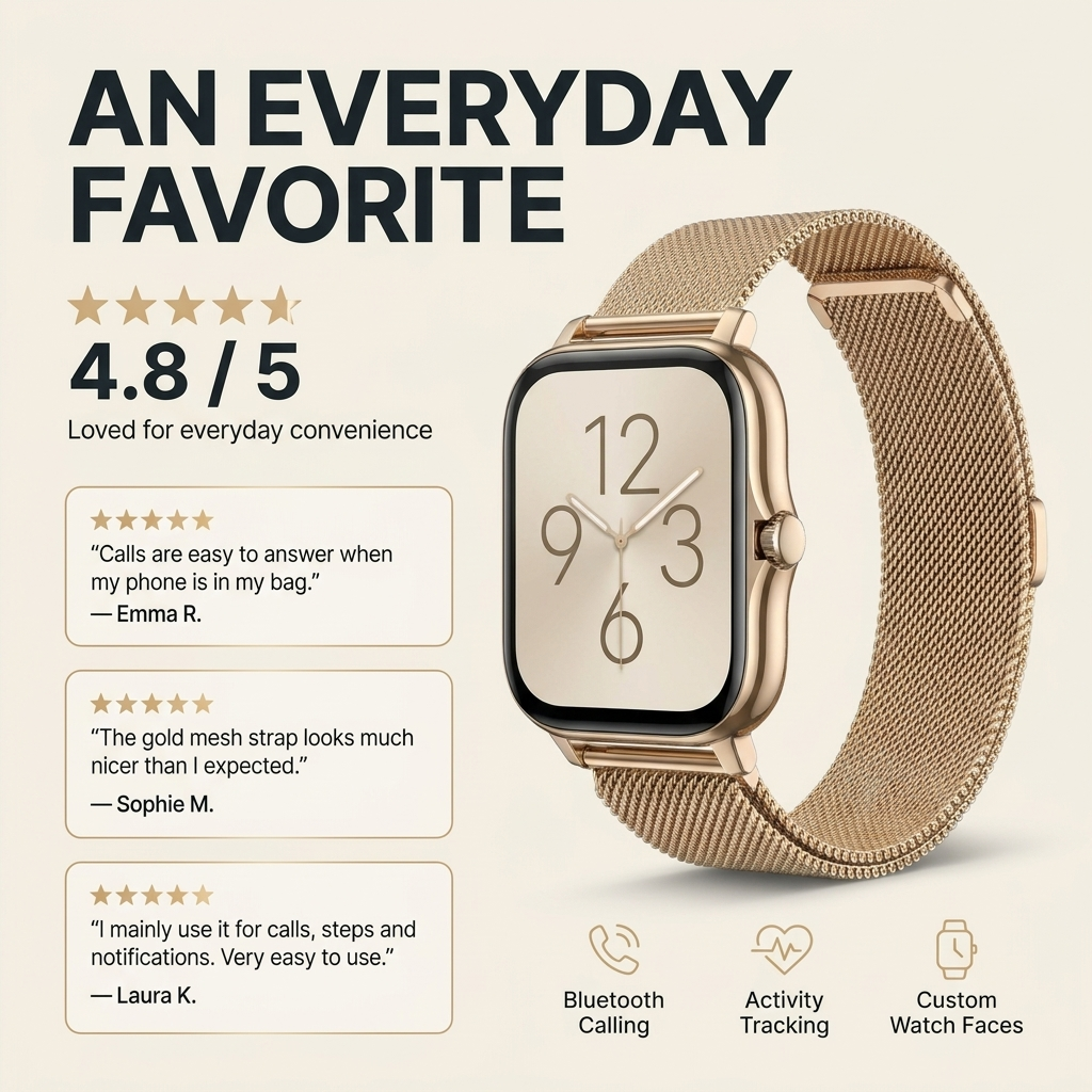 PulseTech Smartwatch 2.0 – Gezondheid, Sport &amp; Meldingen in Stijl VestraGear